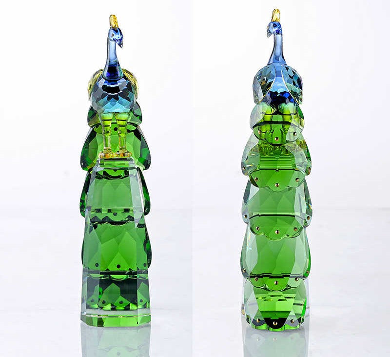 Creative Crystal Peacock Figurine, Modern Office Desktop & Cabinet Decor Ornament