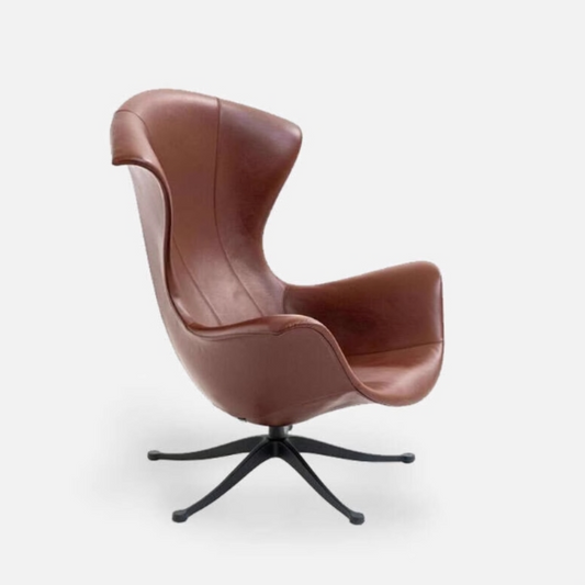 Modern Lounge Chair – Modern Fiberglass Swivel Armchair, High-Back Accent Single Seat