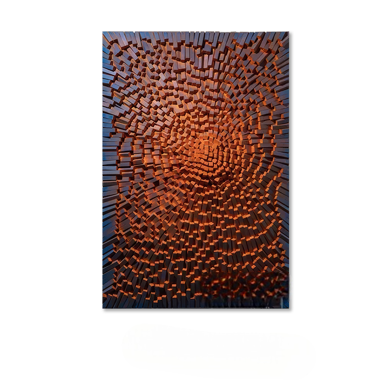 Modern Abstract Wall Art for Sales Offices, Hotels, Grand Entrance Decoration, Duplex Living Room, “Rhythm II” Luxury 3D Textured Painting, Eco-Friendly Sandstone Finish, Hand-Painted, Backlit Warm Light