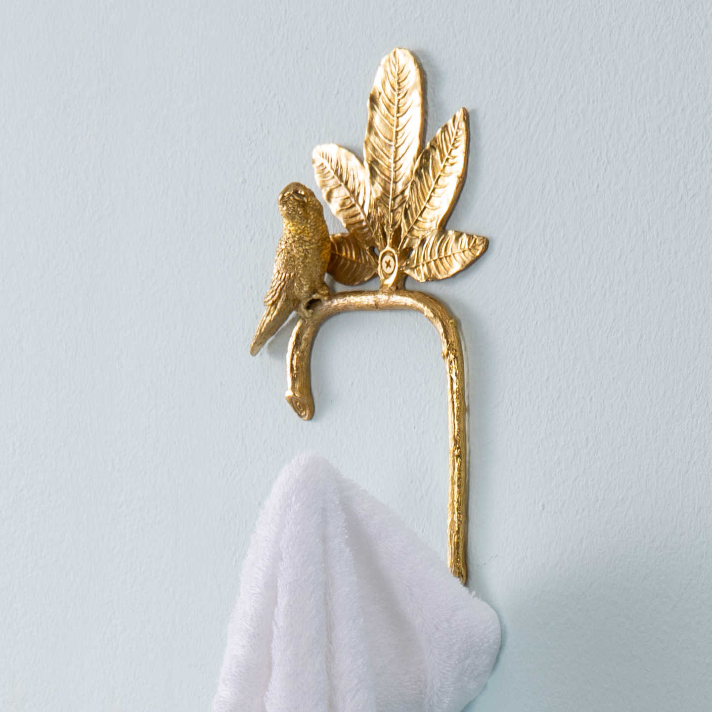 Brass Bird Wall Hook – Decorative Gold Towel Hook for Bathroom, Bedroom, Hotel Closet, or Entryway Organization