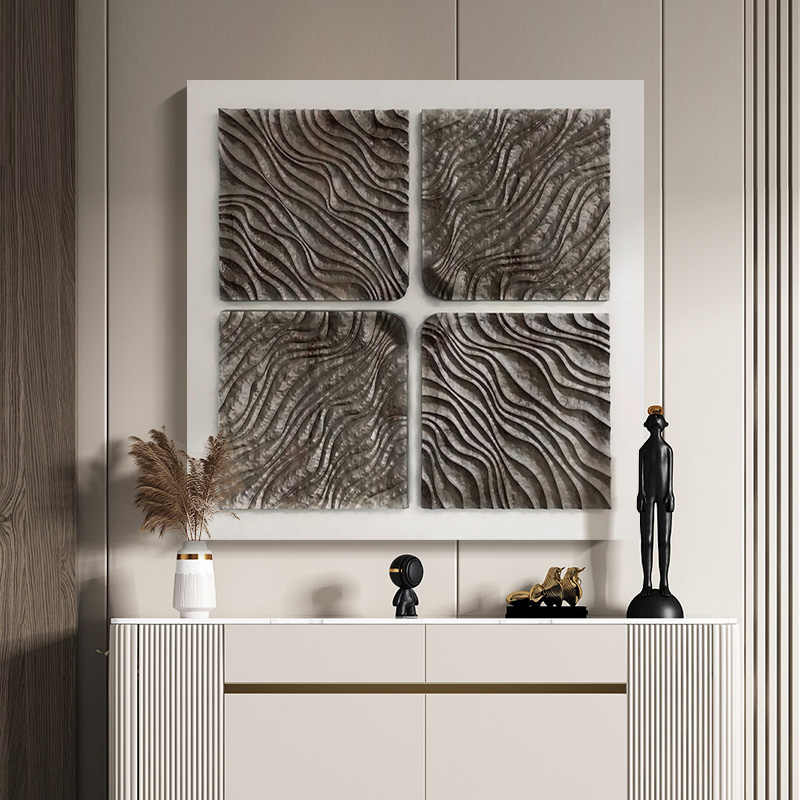 Modern Minimalist 3D Embossed Wall Art – High-End Abstract Sandstone Hand-Painted Relief for Living Room, Bedroom, Hallway, Frameless