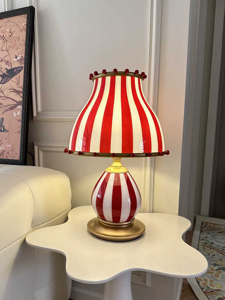 Circus Style Table Lamp, Vintage Designer Bedside & Living Room Accent Light