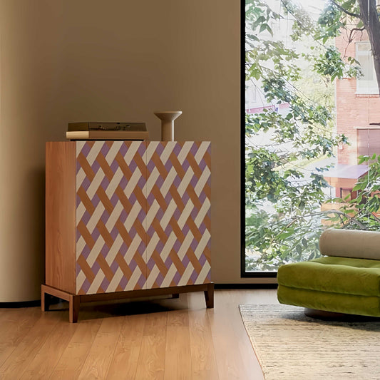 Designer Retro Solid Wood 2-Door Sideboard, Artistic Vintage Luxury Storage Cabinet for Living Room, Entryway, or Dining