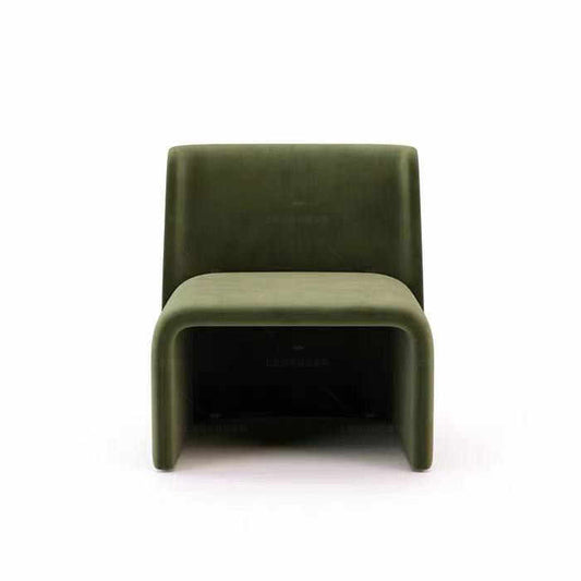 Modern Nordic Accent Chair – Contemporary Velvet Single Seater with Geometric Design, Designer Lounge Chair for Living Room, Office, Reception Area