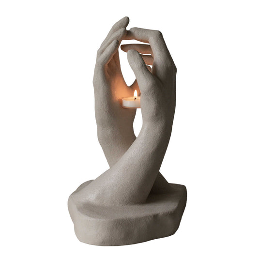 Handmade Staggered Hands Candle Holder, Artisan Minimalist Scented Candle and Incense Sculpture, Unique Creative Decor
