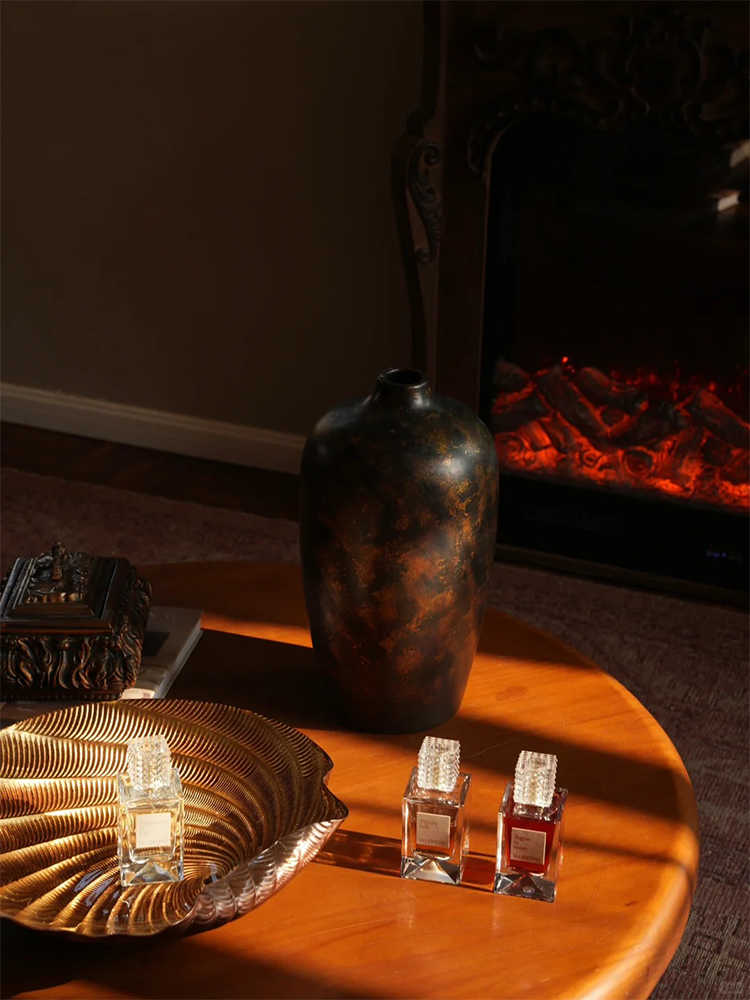 Vintage Solid Wood Ball Coffee Table, Deep Walnut Round Low Table for Living Room