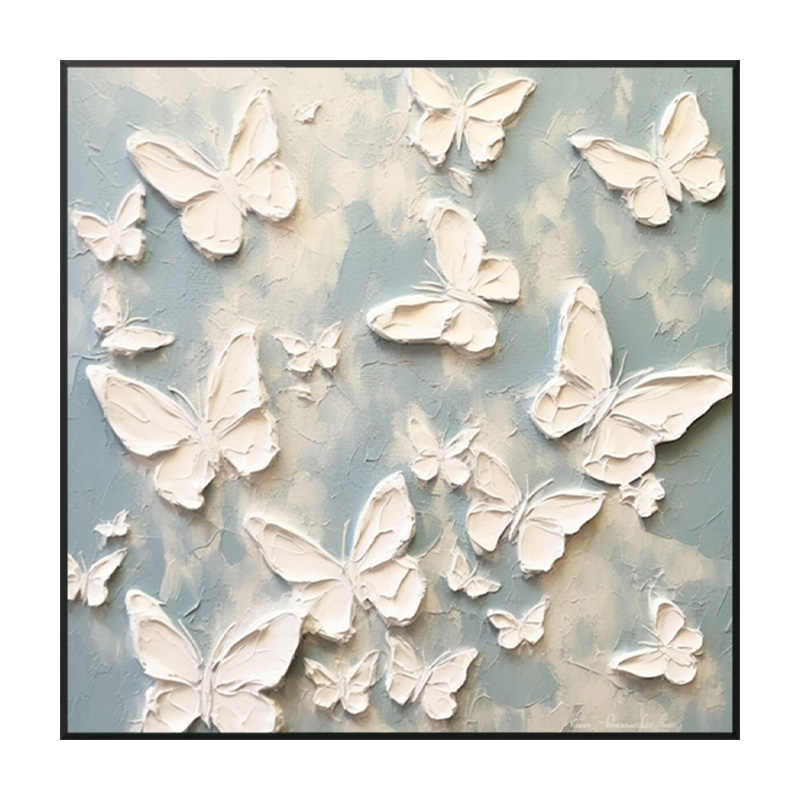 Butterfly Dreams 3D Textured Hand-Painted Oil Painting, Luxury Abstract Art for Dining Room, Entryway, or Sideboard, Unframed