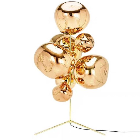 Modern Lava Bubble Floor Lamp, Designer Moon-Inspired Standing Light with Brass Base for Living Room Hotel Lobby, Contemporary Art Sculpture Lighting