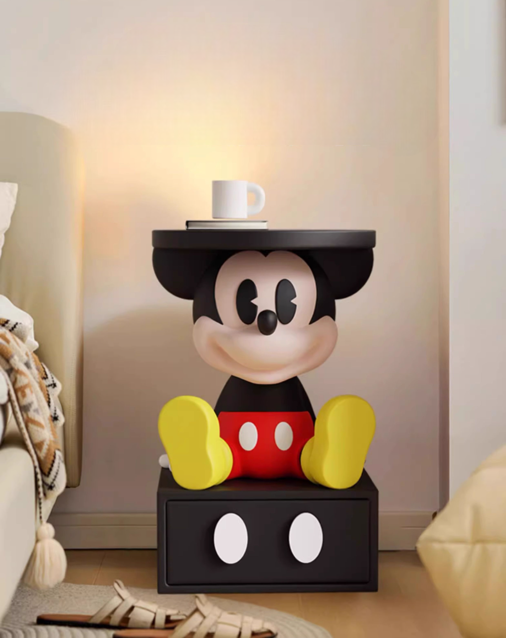 Large Cartoon Mouse Storage Cabinet – Cute Modern Sofa Side Table, Living Room Decoration, Creative Bedroom End Table