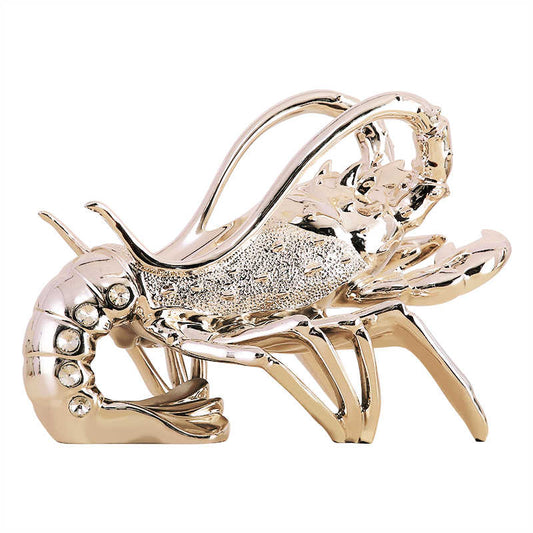 Elegant Lobster Wine Rack – Rose Gold Resin Creative Bottle Holder for Living Room, Cabinet, Dining Table Decor