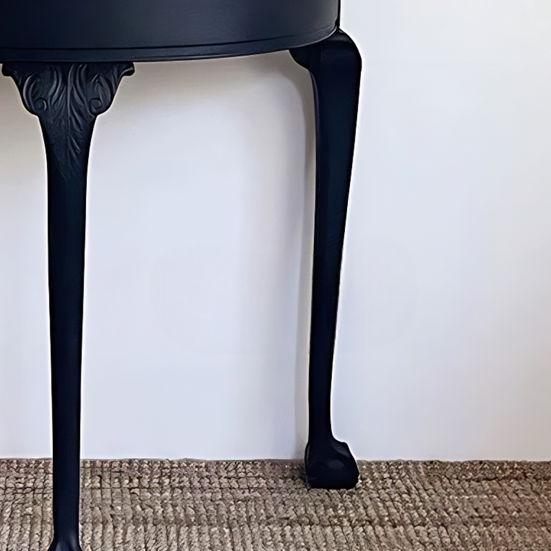 Vintage Solid Wood Half-Moon Console Table, Hand-Carved Entryway Table, Narrow Hallway Accent Table for Foyer and Living Room