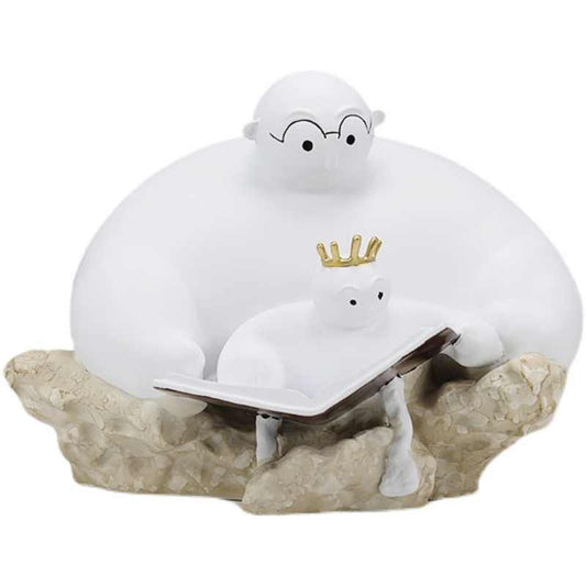 Modern Minimalist Cartoon Character Sculpture | Reading Scene Art Decor for Entryway, Sales Office, or Hotel Lobby