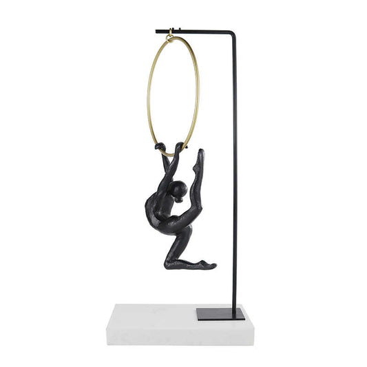 Modern Luxury Abstract Gymnast Ring Sculpture – Home, Sample Apartment, Sales Office Entryway Art Decor