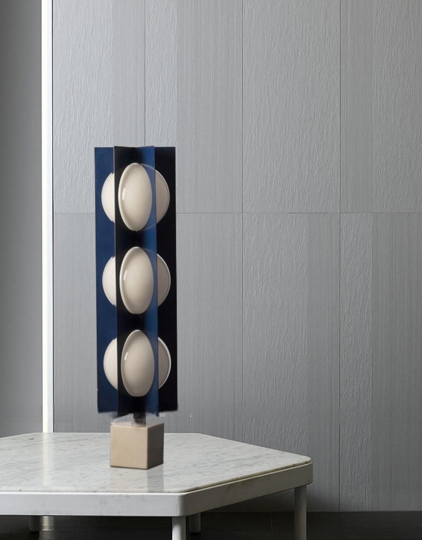 Modern Minimalist Stilux Three-Globe Floor Lamp, Designer LED Accent Light with Marble Base for Living Room, Bedroom, or Study