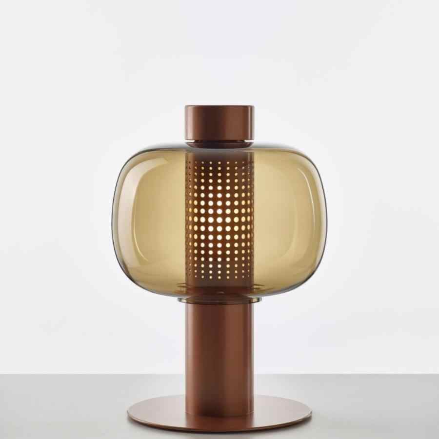 Postmodern Luxury Table Lamp, Cognac Glass – High-End Bedroom, Hotel, or Sales Office Decor