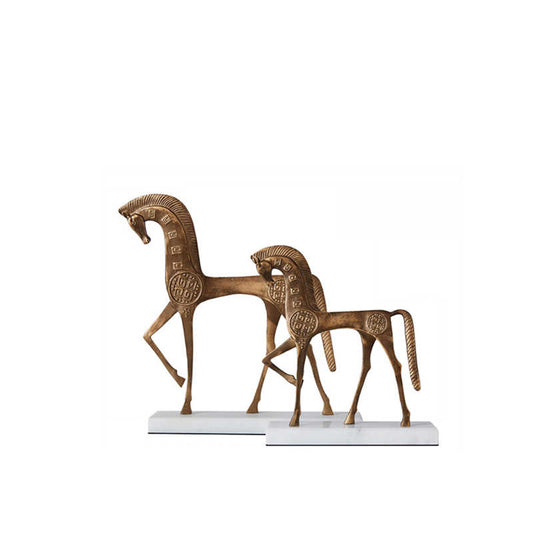 Bronze Coin Horse Sculpture – Large Abstract Metal Art Decor for Entryway, Study, Office, or Living Room