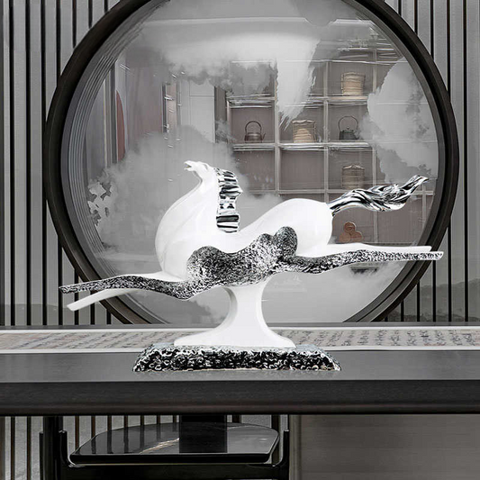 Large Flying Horse Resin Sculpture – Decor for Living Room, Desktop, Office, Grand Opening Gift