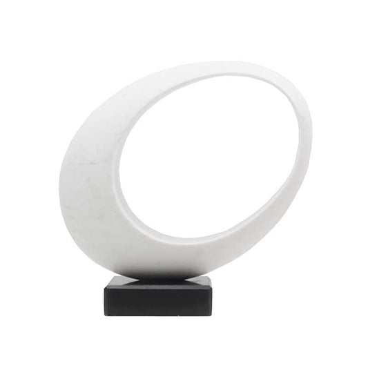 Modern White Abstract Sculpture – Geometric Minimalist Entryway, Living Room, TV Cabinet, Office, or Hotel Decor