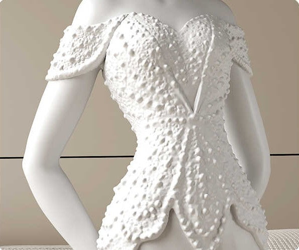 Modern Elegant Woman Sculpture White Resin Figurine, Luxury Fashion Lady Art Decor for Living Room, Entryway, and Wine Cabinet Display