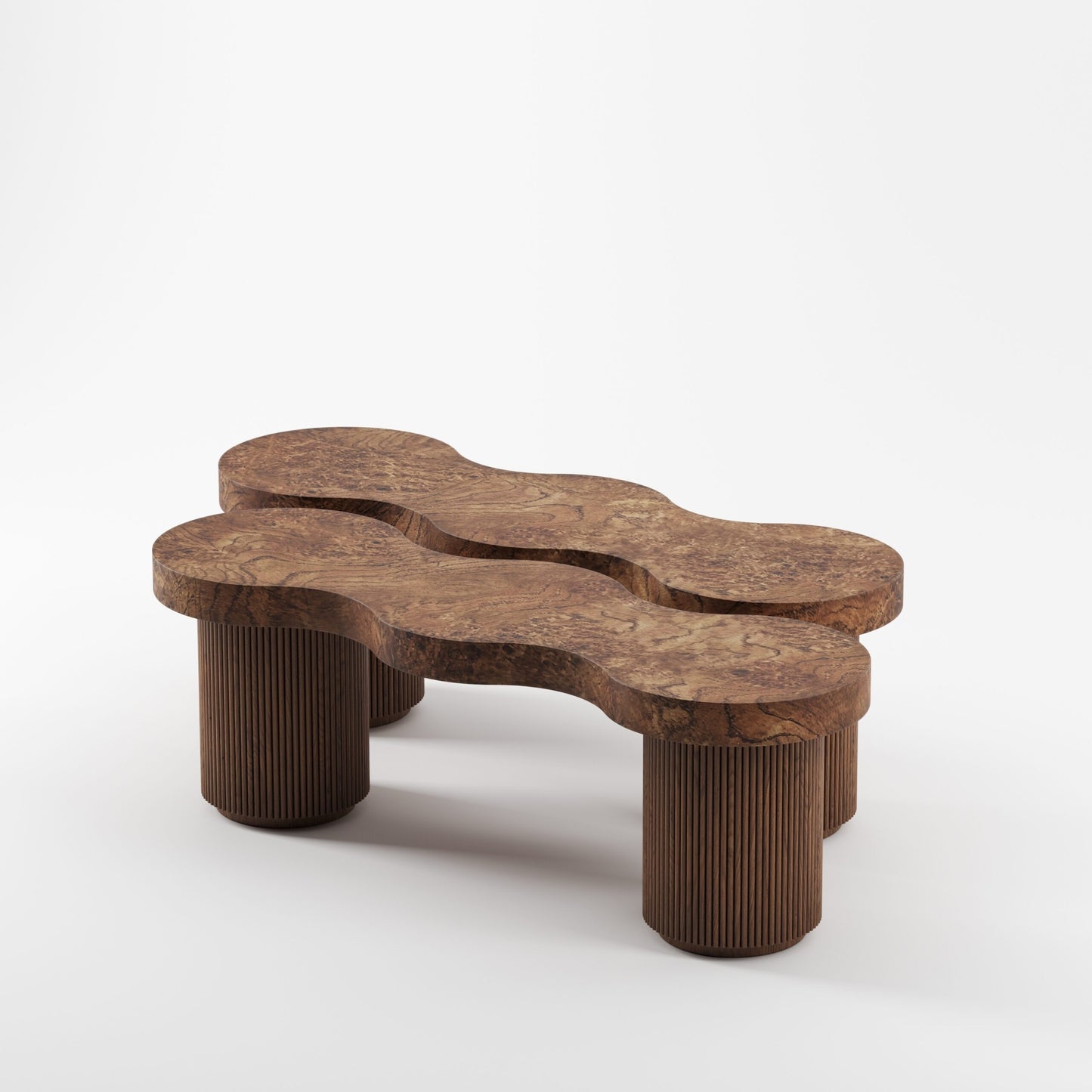 Designer Travertine Long Bench – Vintage Creative Entryway Shoe Stool, Artistic Sculpted Coffee Table