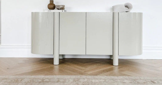 Modern Minimalist White Solid Wood Sideboard Cabinet, Luxury Storage Console for Living Room Entryway, Buffet Shoe Cabinet
