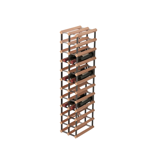 22-Bottle Beech Wood Wine Rack with Slim Vertical Metal Frame