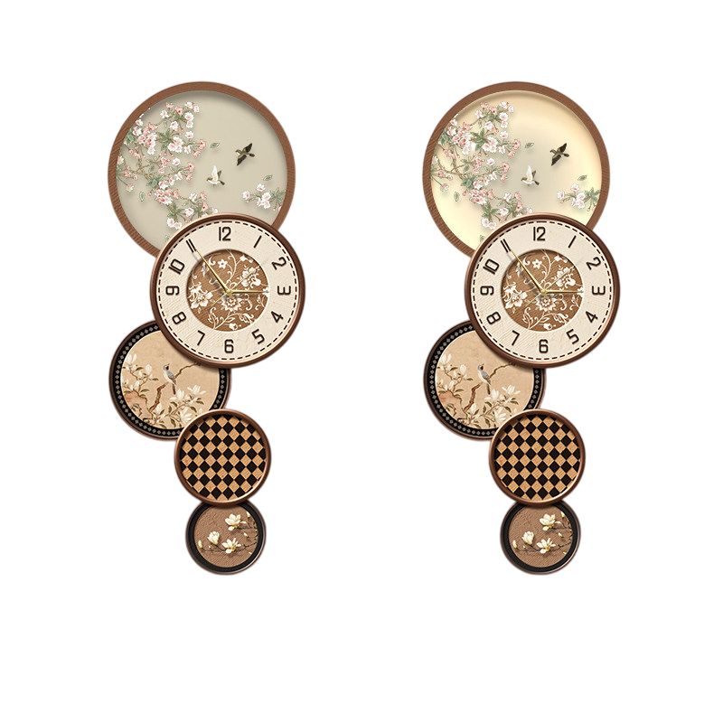 Modern Decorative Wall Clock 16 x 39 Inch, Floral Bird 3D Vertical Wall Art