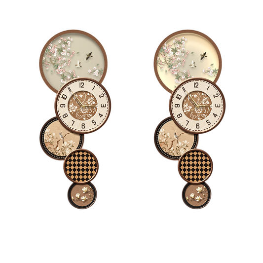 Modern Decorative Wall Clock 16 x 39 Inch, Floral Bird 3D Vertical Wall Art