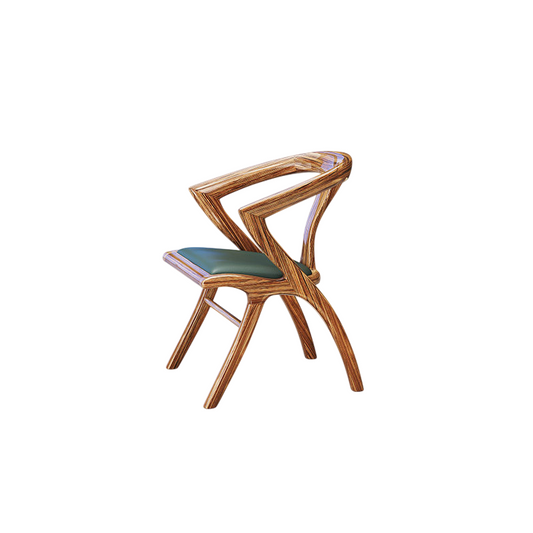 Wenge Wood Leather Dining Chair, Modern Curved Solid Wood Side Chair for Dining Room, Kitchen, Restaurant &amp; Office