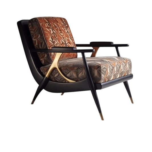 Modern Upholstered Accent Chair with Solid Wood Frame for Living Room