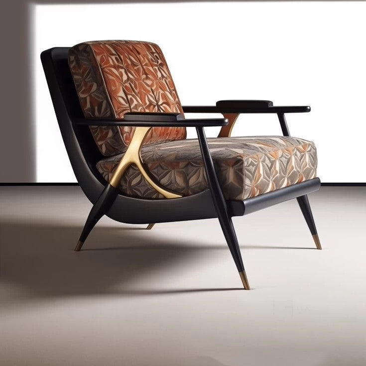 Modern Upholstered Accent Chair with Solid Wood Frame for Living Room