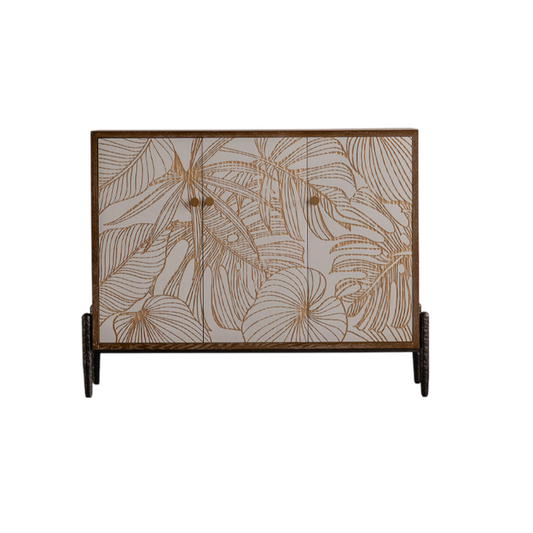 Botanical Entryway Cabinet, Ash Veneer Shoe Storage Cabinet, Vintage Leaf Pattern Sideboard, Wabi Sabi Hallway Cabinet, Living Room Credenza and Dining Room Buffet
