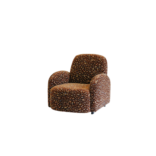 Brown Textured Fabric Accent Chair, Modern Upholstered Armchair