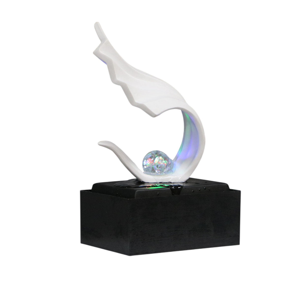 Tabletop Fountain with LED Crystal Ball, Modern Indoor Water Feature Decor