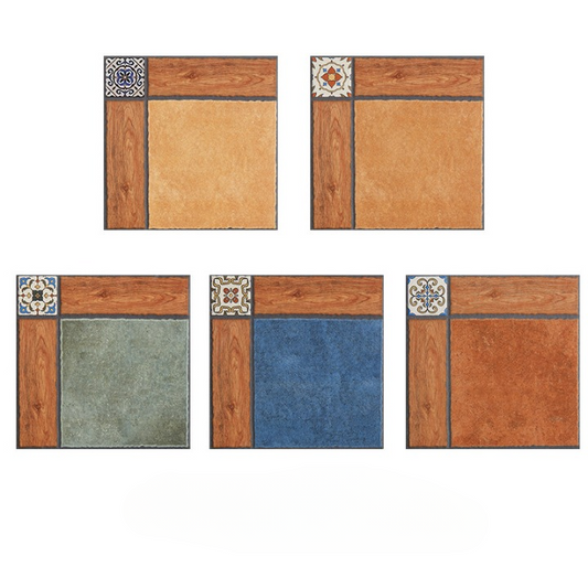Rustic Farmhouse Porcelain Floor Tile Vintage Mixed Color Ceramic Tile Non Slip Patio Balcony Bathroom Kitchen Flooring for Garden Café Restaurant 11.8 x 11.8 Inch