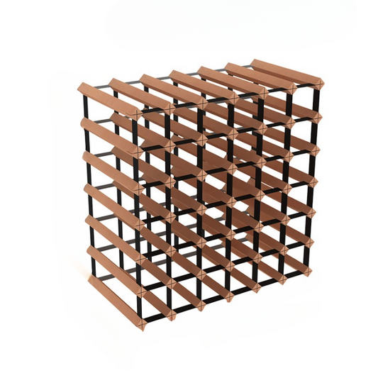 36-Bottle Wood Wine Rack, 6-Tier Countertop Storage Grid with Metal Frame
