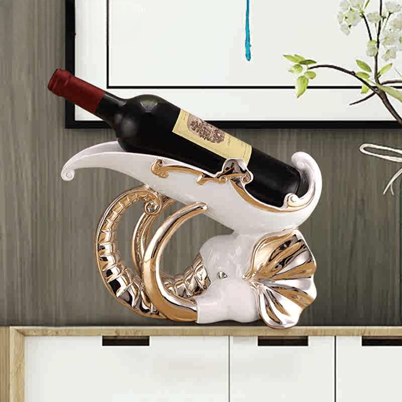 Luxury Elephant Wine Bottle Holder – Artistic Resin Centerpiece for Living Room, Cabinet, Gift