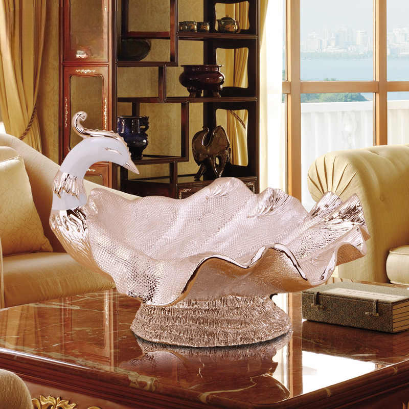 Luxury Peacock Fruit Bowl – Rose Gold Decorative Centerpiece for Living Room, Bar, Wedding Gift