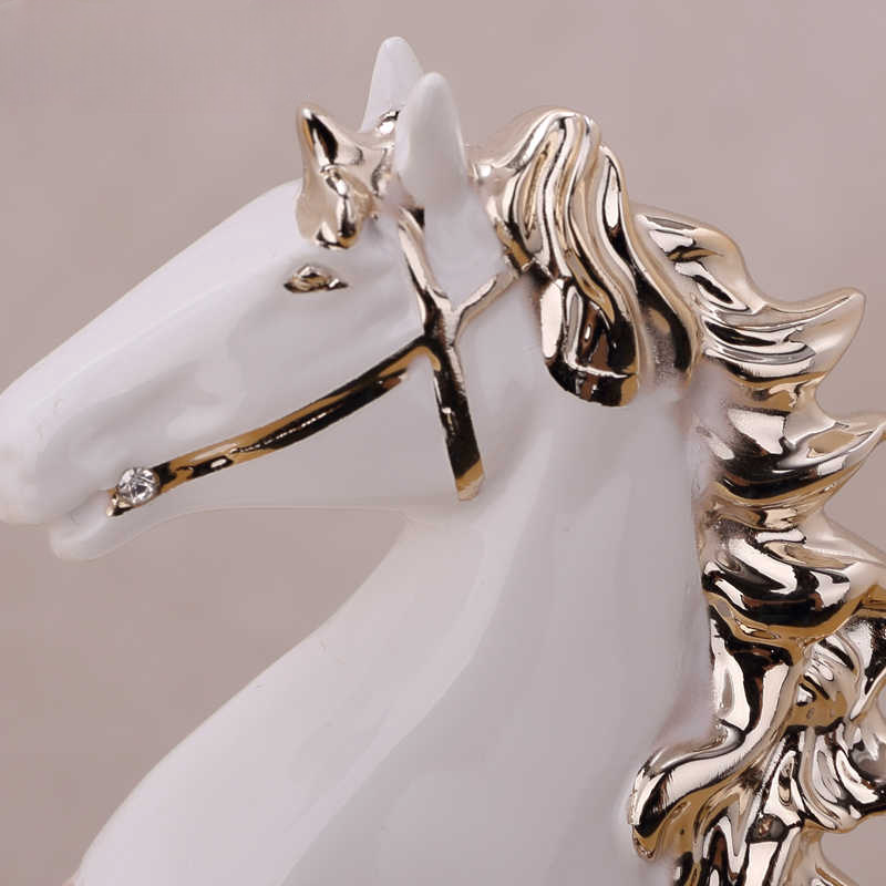 Rose Gold Rearing Horse Sculpture – Luxury Resin Art Figurine for Living Room, Office, or TV Cabinet