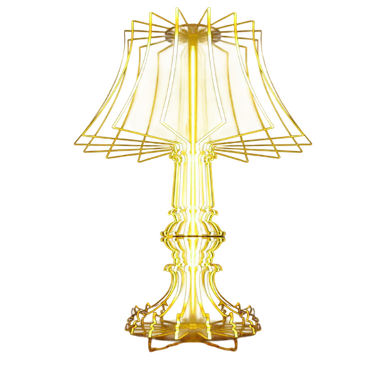 Modern Acrylic Table Lamp for Living Room, Gold Decorative Bedside Lamp with Sculptural Geometric Shade, French Style Accent Lamp for Bedroom, Sofa Side Table, Office, Hotel and Luxury Home Décor