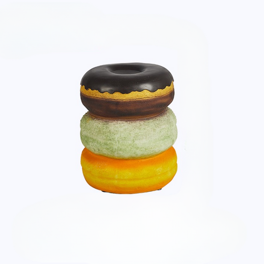 Black Donut Shaped Resin Stool, Creative Dessert Accent Seat, Decorative Side Table, Small Shoe Bench, Food Inspired Art Stool for Entryway, Living Room, Patio, Bedroom Decor