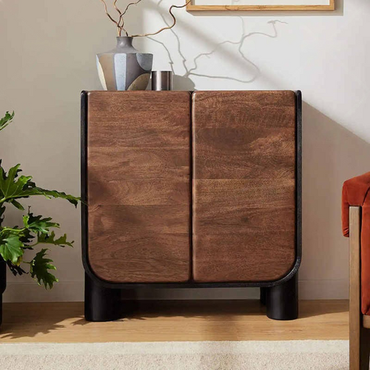 Vintage Solid Wood Shoe Cabinet, Entryway Mid-Century Storage Console, Rustic Foyer Sideboard for Home