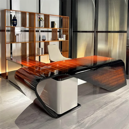 The bently office desk solid wood furniture lacquer finished
