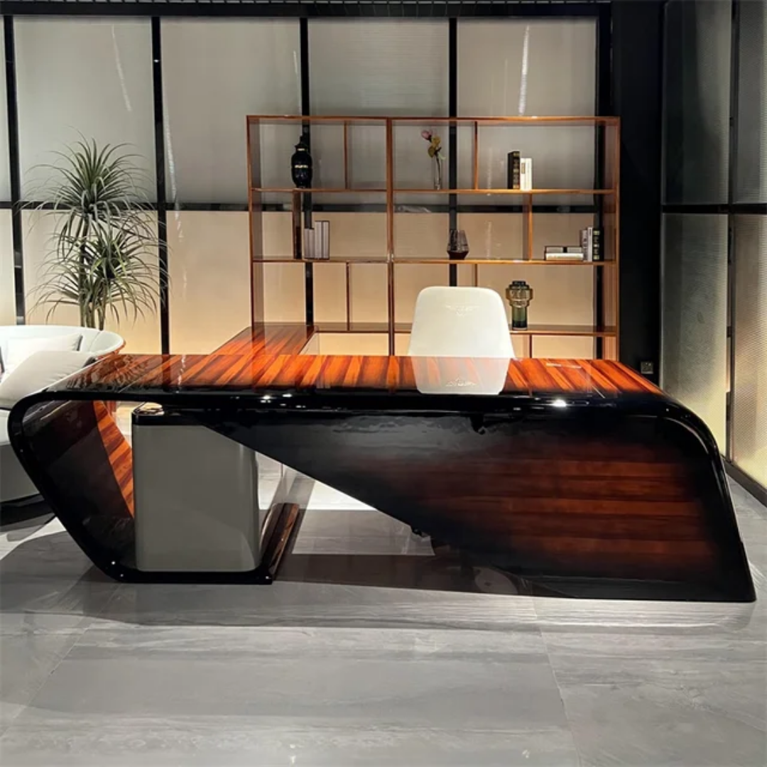 The bently office desk solid wood furniture lacquer finished