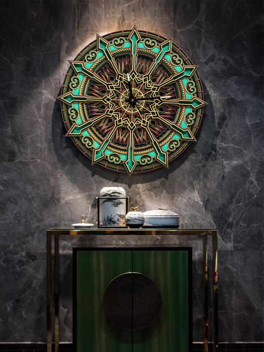 The Royal Nautical ship steering carved clock diameter 50 cm