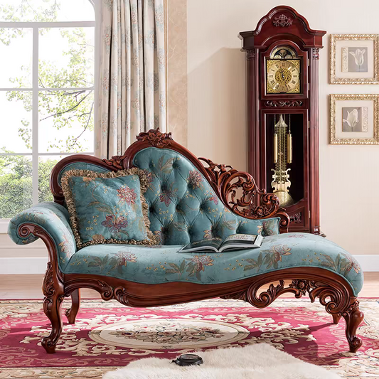 Royal European style hand carved solid wood sofa couch