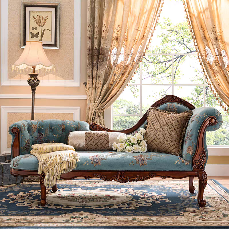 Royal European style hand carved solid wood sofa couch
