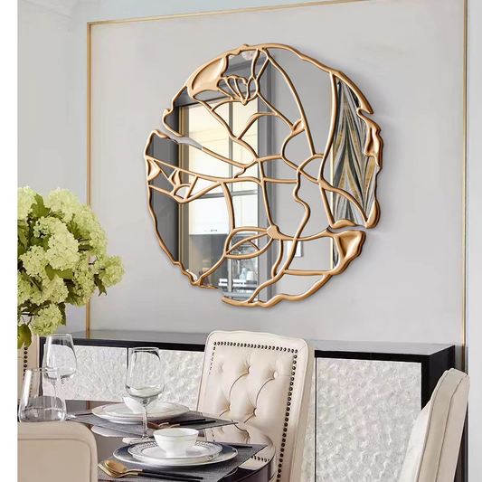 Wall decor 90 cm big leaf design mirror, luxury dining room/bedroom/living room home decor accent