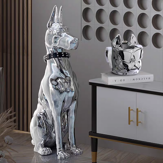 Electroplated silver Luxurious dog