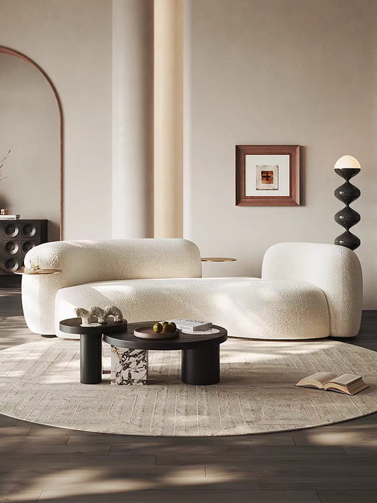 3 Seater Sofa Couch Soft Cushioned Fleece With Tray Luxury Modern Home Furniture
